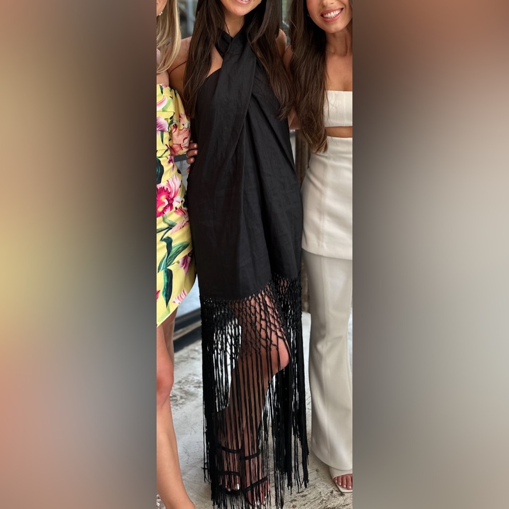 Elegant Black Fringe Dress